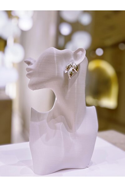 GIFTPALACE Üç Yaprak Gümüş Renginde Zara Model Küpe 1 Çift