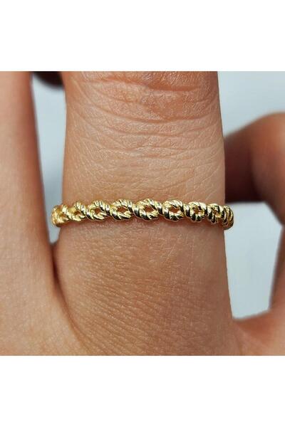 FasekGold Taşsız Altın Yüzük - 14 Ayar Altın Minimal Burgu Alyans - Burgu Alt...