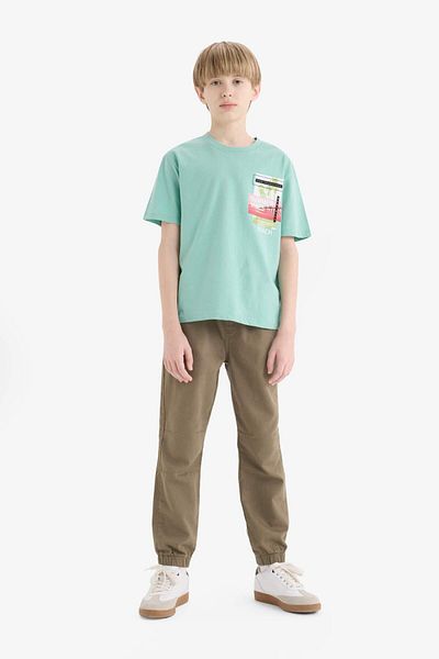 DeFacto Boy's Crew Neck Printed Short Sleeve T-Shirt E0094A825Sm