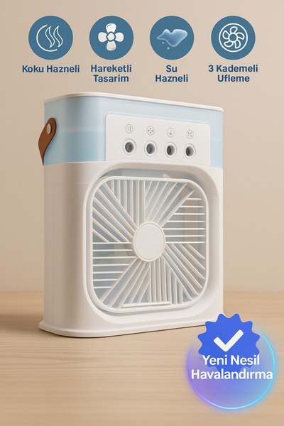 SYN AKSESUAR Yeni Nesil Serinletici Mini Klima -Su Hazneli Kişisel Hava Soğut...