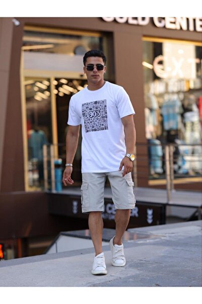 Domoda Slim Fit None Denim Yandan Cepli Esnek Kumaş Erkek Jean Kargo Şort