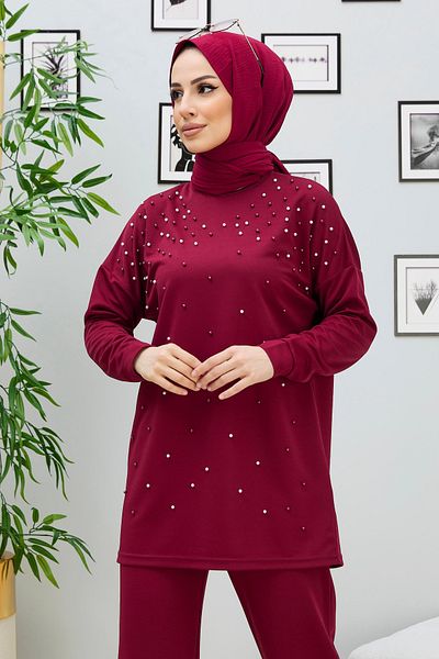 TOFİSA Tunic Trousers Claret Red - 11334