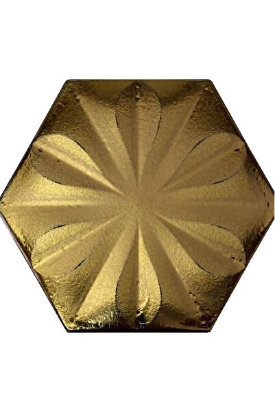 Armada Çini 15x17 Cm Çiçekli Bronz Altıgen Seramik