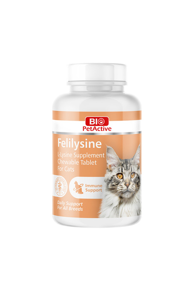 Bio PetActive Felilysine Göz Ve Bağışıklık Sistemini Destekleyen Lizin Kedi Vitamini 90 Tablet 45gr
