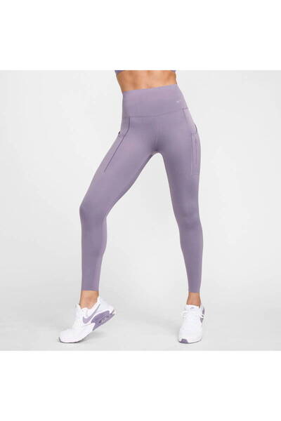 Nike Dri-fit Go Sıkı Destekli Yüksek Belli Cepli 7/8 Premium Mor Kadın Tayt (bluesportswear )