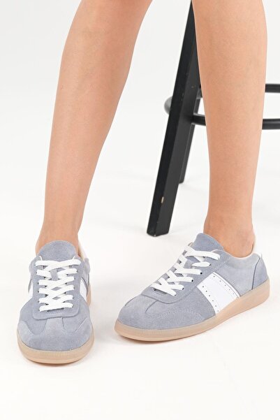 Mio Gusto Emilia Genuine Suede Ice Blue Colorwomen's Sports Shoes