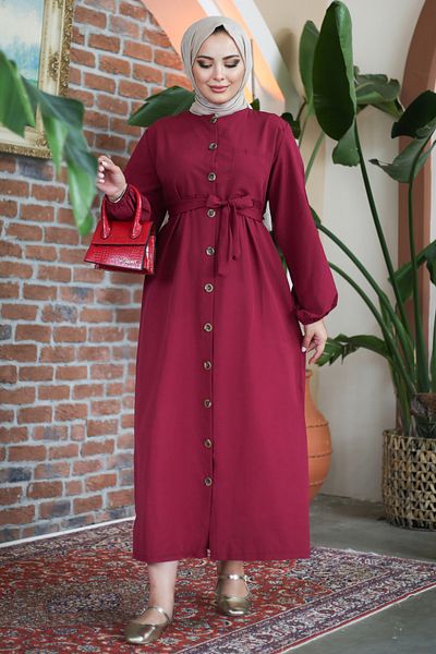 TOFİSA Dress Burgundy - 13206