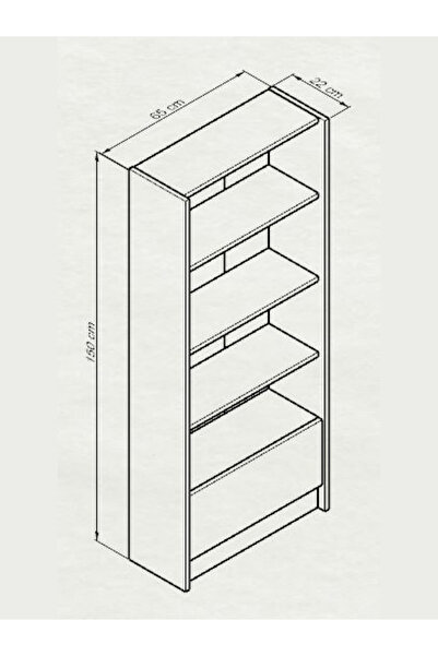 umondesign Bohem 5 Raflı Kapaklı Kitaplık MDF Dekoratif Kapak