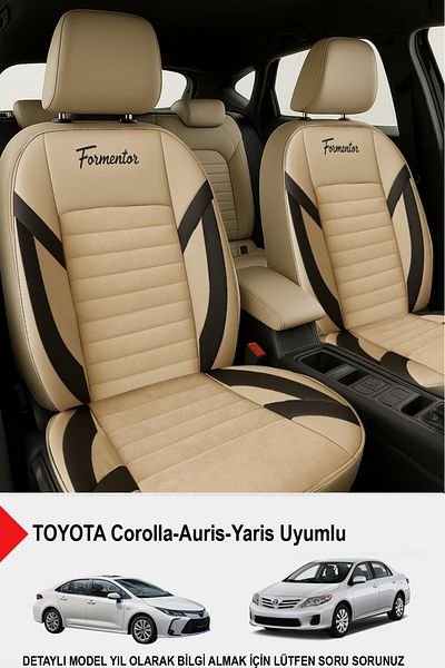 GM-DESIGN غطاء مقعد السيارة من الريش التايلاندي فورمينتور (متوافق مع تويوتا كورولا-أوريس-ياريس)