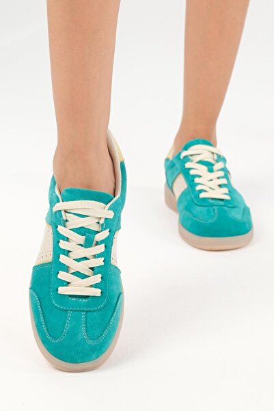 Mio Gusto Emilia Genuine Leather Green Color Women's Sports Shoes