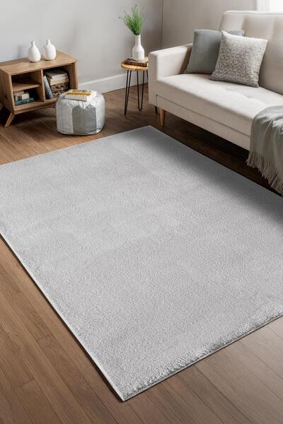 Cotto Home Softy Gri Yıkanabilir Kaymaz Taban Bambu Yumuşak Dokulu Peluş Kesm...