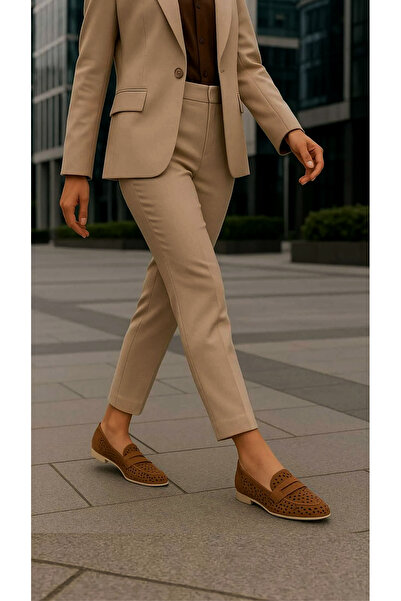37Numara BÜYÜK NUMARA KADIN LOAFER 41-42-43-44-TABA SÜET