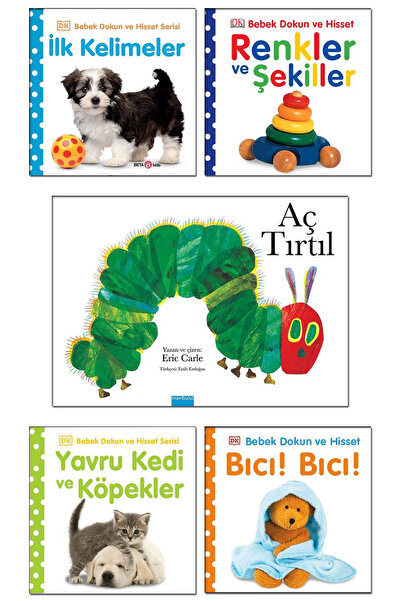 Mavi Bulut Yayıncılık Aç Tırtıl Eric Carle Pearson Bebek Dokun ve Hisset İlk Kelimeler Renkler ve Şekiller Bıcı Bıcı Evcil