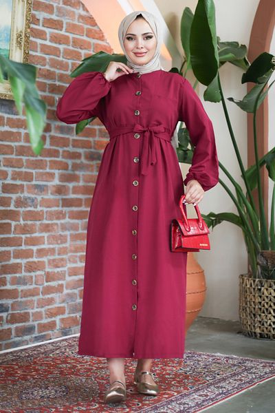 TOFİSA Dress Burgundy - 13206
