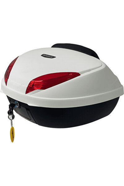 XT66-W 52 Litre Motosiklet Arka Çanta Beyaz Su Geçirmez ABS Top Case Bagaj Üniversal