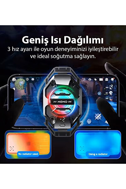 Memo DL20 AI Yarı İletken Dondurucu Arka Klipsli Soğutma Radyatörü IPhone Android PUBG Oyun Soğutucu