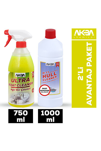 Akba 2'li Avantaj Marine Set-Ultra Boat Clenaer 750 Ml, Hull Cleaner 1L