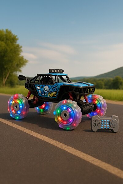 jetlegelsin Drift ve Akrobasi Yapan LED Işıklı RC Arazi Aracı – 1:8 Ölçek, Şarjlı Jeep