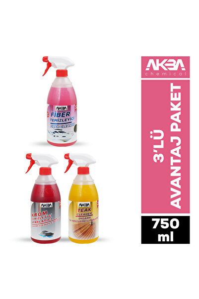 AKBA KİMYA Akba 3'lü Avantaj Marıne Set-tik Temizleyici 750 Ml,fiber Temizley...