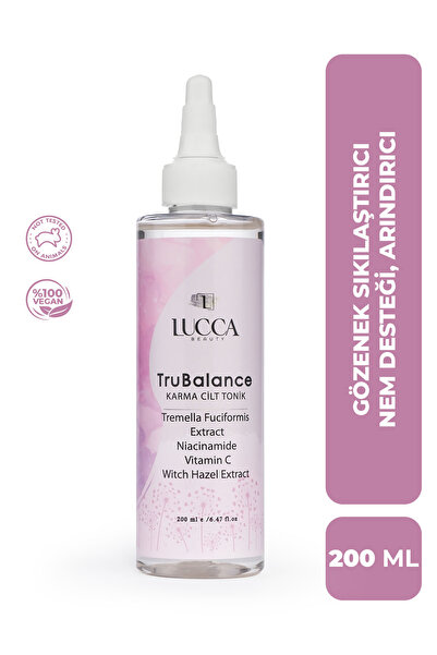 LUCCA BEAUTY TruBalance Karma Cilt Tonik 200 ml - Witch Hazel Ekstresi, Aloev...