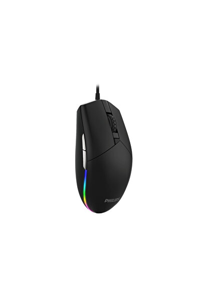 Philips SPK9304 USB Kablolu 6400DPI 6 Tuşlu RGB Aydınlatmalı Optik Mouse Siyah (Philips Türkiye Garantili)