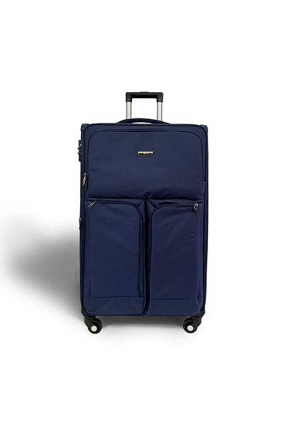 Rorik Troler textil, 106 L, L 82x47x30 cm, valiză antifurt cu fermoar combinat, roți 360°, albastru