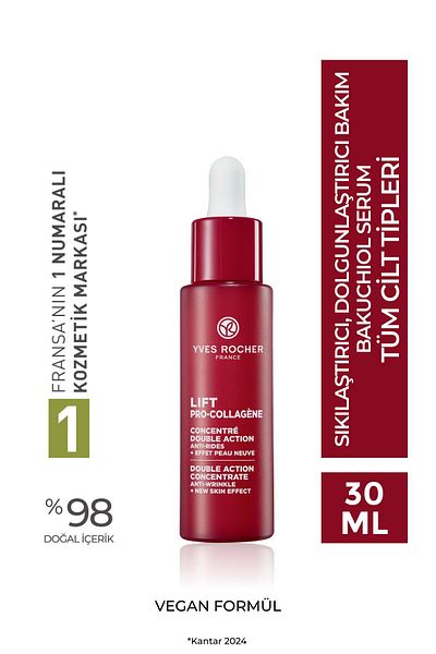 Yves Rocher Herbal Retinol Serum - Firming and Plumping Bakuchiol, Collagen and Hyaluronic Treatment