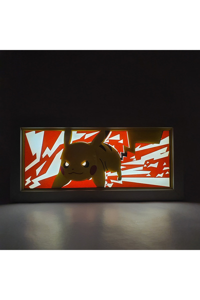 GünArt Pikachu 3d Anime Lightbox Işıklı Kutu Tablo
