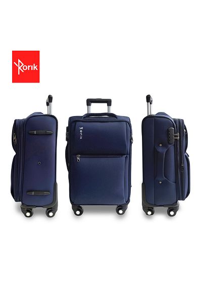Rorik Troler textil, 35 L, S 55x37x20 cm, roți 360°, valiză cu mâner telescopic, albastru închis