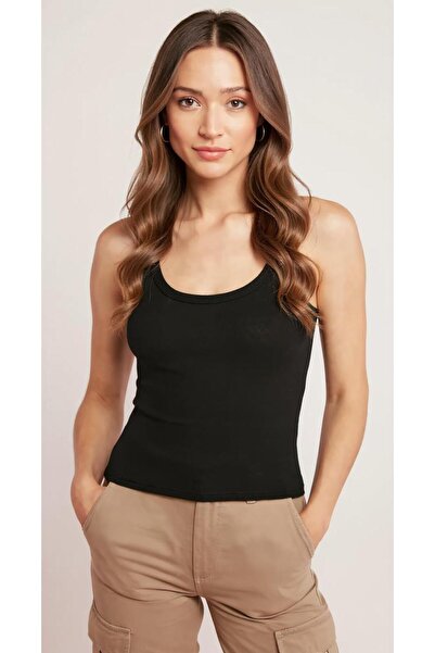 uyguntarz Women's Ribbed Look Thick Strap Basic Undershirt