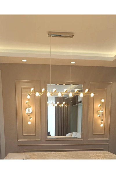 Özcan Aydınlatma 2842-18AS-03 Stary 120cm 18'Lİ SIRALI SARKIT SARI