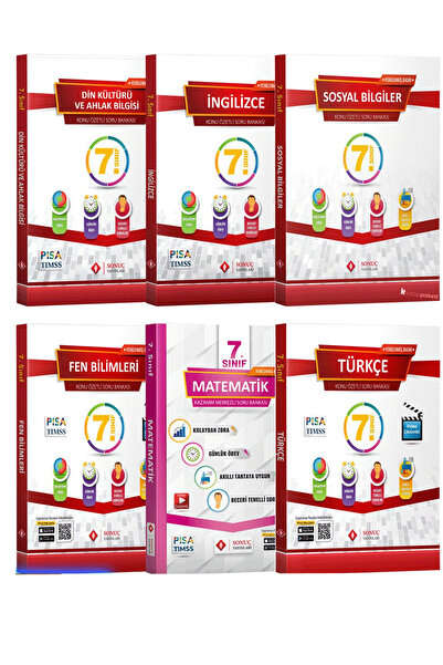 Sonuç Yayınları 7.Sınıf Matematik Türkçe Fen Sosyal Din İngilizce Konu Özetli...