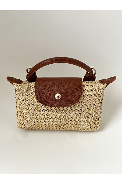 Swaggo collections حقيبة يد وكتف صغيرة من القش