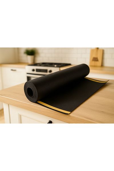 Perisfer Can Stick Drawer Organizer / Shelf Cover Non-Slip Black Fabric 9Mt Cut Yourself