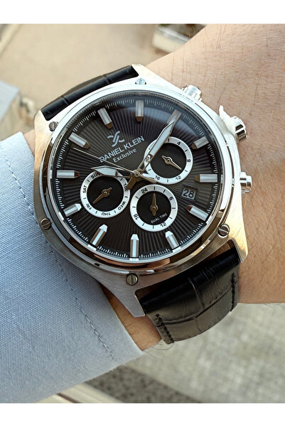 Daniel Klein Erkek Kol Saati  Kordonu Siyah Deri Fonksiyonlu