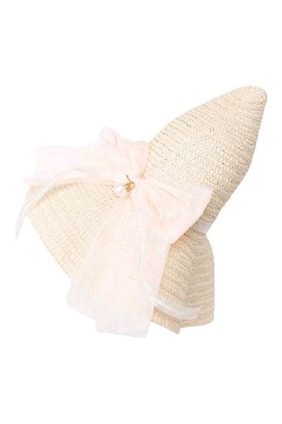 OEM Beige children's sun hat with bow