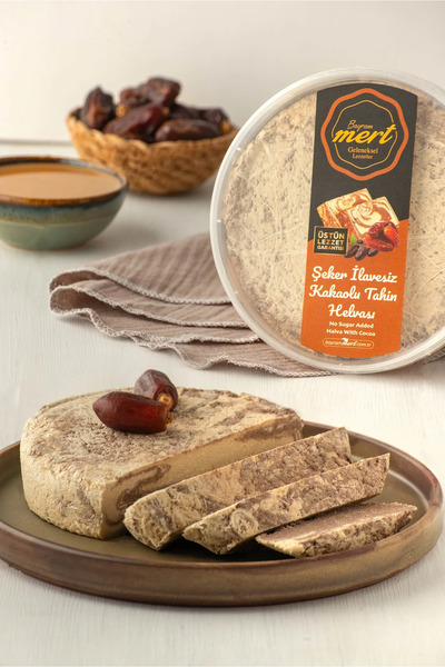BAYRAM MERT HELVA Şeker İlavesiz Kakaolu Tahin Helvası (450 Gr)