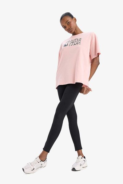 DeFacto Tricou cu mânecă scurtă DeFactoFit NBA Wordmark Oversize Wide Fit Crew D8801AX25SP