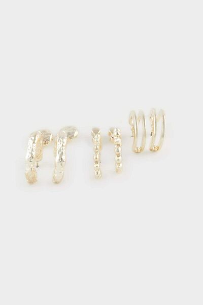 DeFacto Women's 6-Piece Gold Earrings E3064Axns