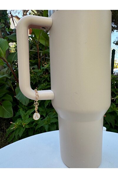 YuccaCo Accessorize Your Life White Thermos Compatible Accessory with Letter A/Letter a Thermos Charm/Letter Thermos Ornament