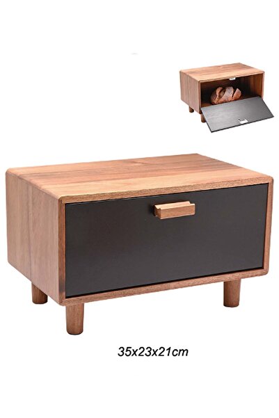 SepetçiBaba Akasya Ayaklı Ekmek Dolabı - 01635ABC1