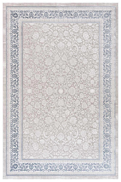 Efor Halı Bafra Beyaz Mavi Halı Yumuşak Oturma Odası Salon Çocuk Odası Mutfak Halısı P1171