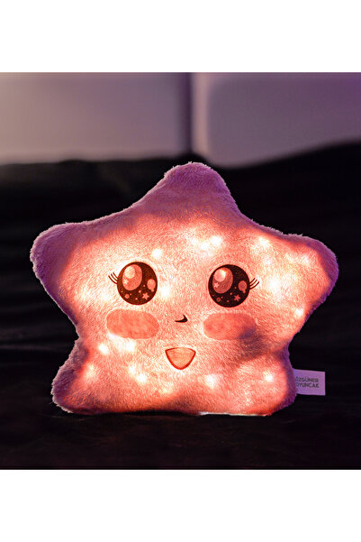 Özgüner Oyuncak Pabtex LED Işıklı Peluş Yıldız Yastık – Gece Lambalı Sevimli Uyku Arkadaşı
