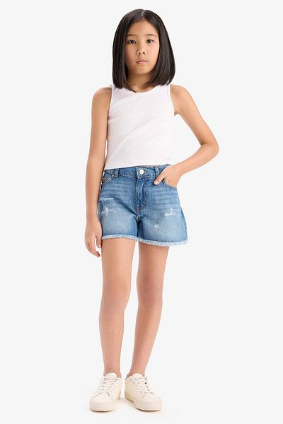 DeFacto Girls' Ripped Detail Cotton Jean Shorts D7107A825Sm