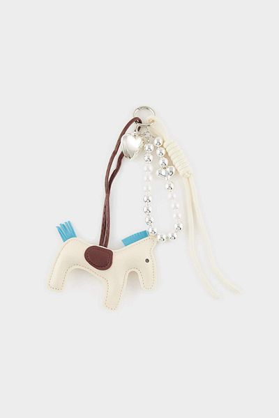 DeFacto Μπεζ μπρελόκ Lucky Horse Charm από συνθετικό δέρμα E6625AXNS