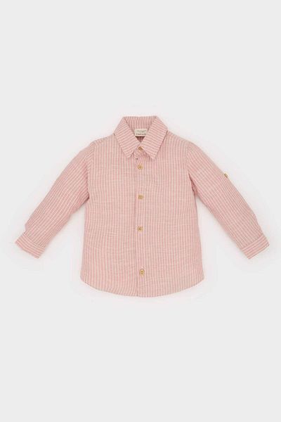DeFacto Baby Boy Flamed Poplin Μακρυμάνικο Πουκάμισο με ρίγες E5316A525SP