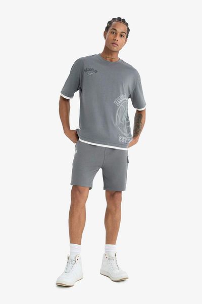 DeFacto DeFactoFit NBA Brooklyn Nets Oversize Φαρδύ μπλουζάκι με κοντό μανίκι D8610AX25SP