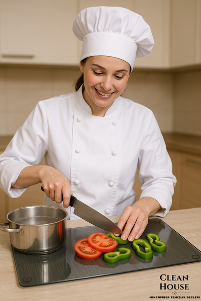 CLEAN HOUSE Glass Cutting Board - Glass Cutting Table |   25*35 cm |   Temper...