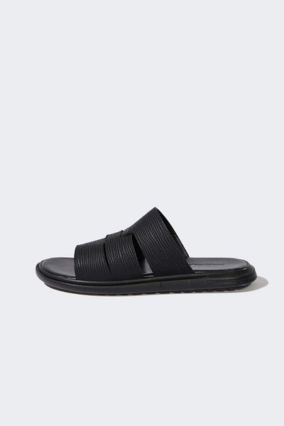 DeFacto Men's Flat Sole Double Banded Faux Leather Slippers E6245Ax25Hs