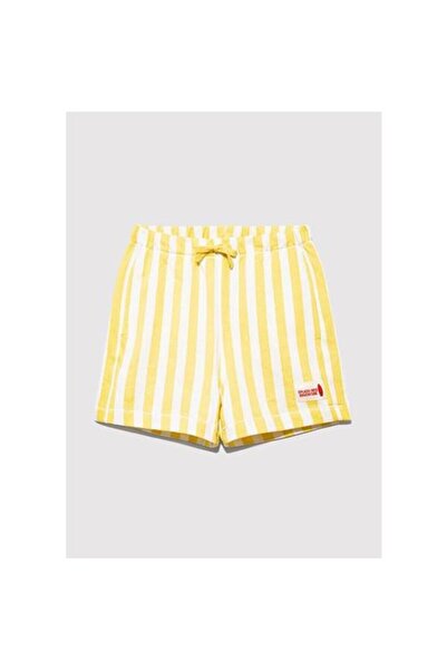 Mavi ÇİZGİLİ ÖRME ŞORT